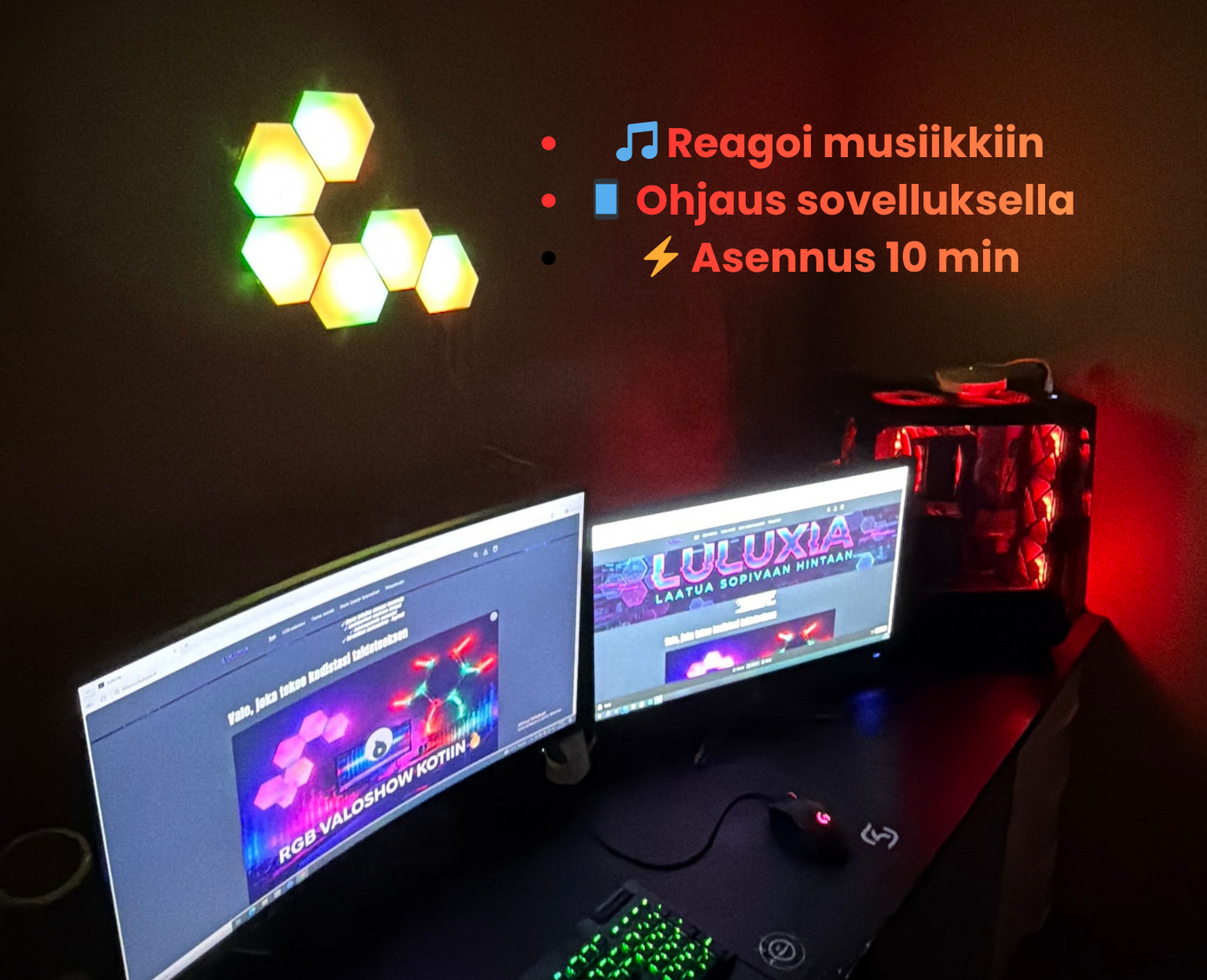 Gamer Aloituspaketti — Hexagon + Kolmio RGB