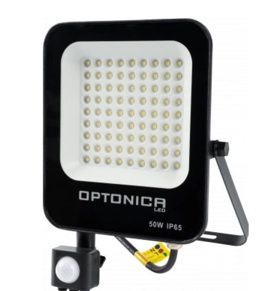 LED SMD Valonheitin 50W Musta 6000K IP65 Liiketunnistimella