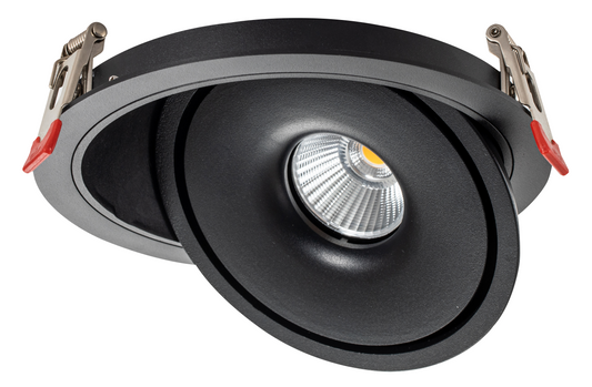 15W LED COB Alasvalo Pyöreä Kääntyvä Musta – Bridgelux | CCT