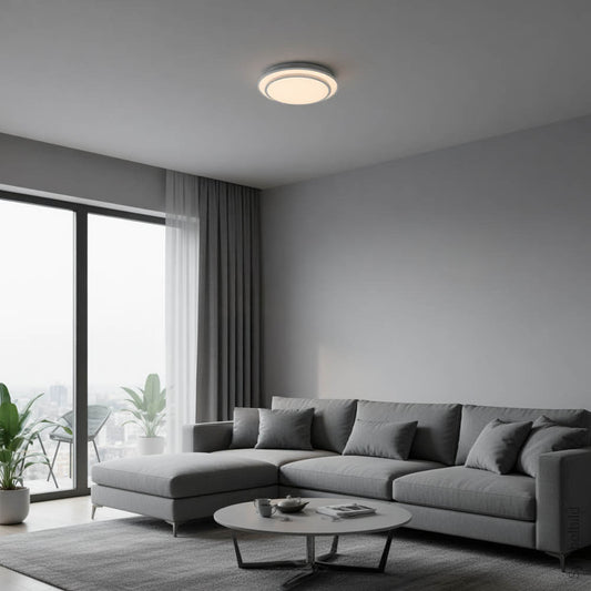 LED-kattovalaisin 12W Valkoinen/Hopea CCT