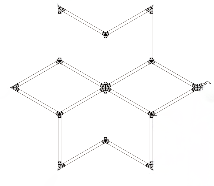 Hexagon LED -valaisinjärjestelmä 6 moduulia – 126W, 6000K, 15 120 lm