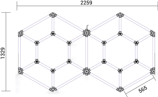 Hexagon LED -valaisinjärjestelmä 14 muotoa – 315W, 6000K, 37 800 lm