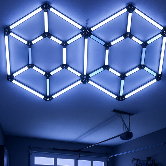 Hexagon LED -valaisinjärjestelmä 14 muotoa – 315W, 6000K, 37 800 lm