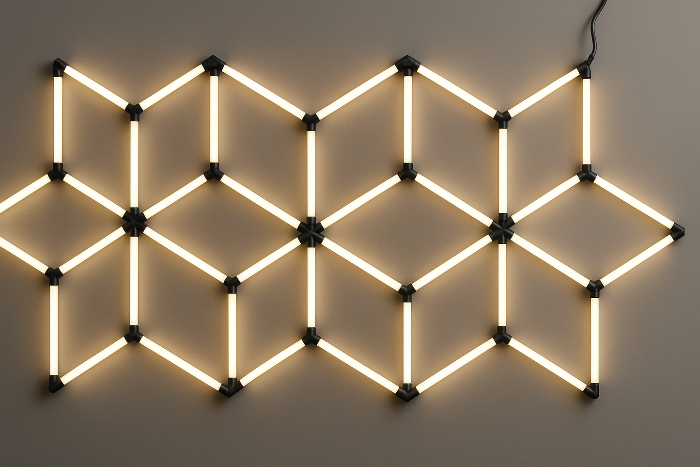 Hexagon LED -valaisinjärjestelmä 16 moduulia – 294W, 6000K, 35 280 lm
