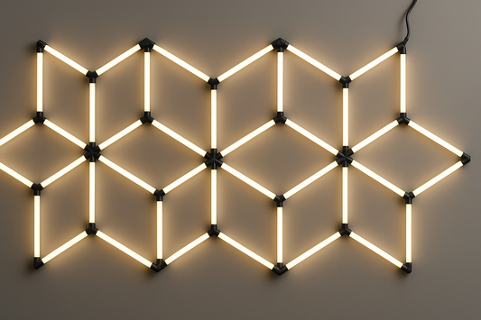 Hexagon LED -valaisinjärjestelmä 16 moduulia – 294W, 6000K, 35 280 lm