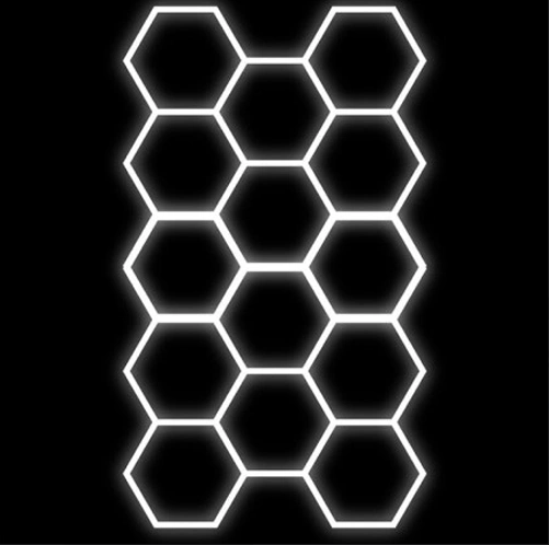 Hexagon LED -valaisinjärjestelmä 14 moduulia – 456W, 6000K, 54 720 lm