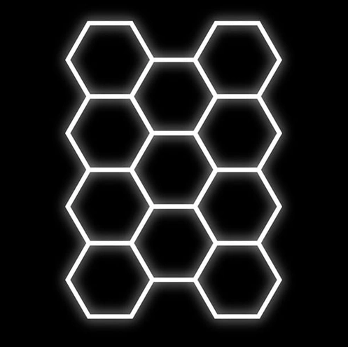 Hexagon LED -valaisinjärjestelmä 11 moduulia – 385W, 6000K, 46 200 lm