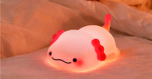 Axolotl-Yövalo Lapsille — Pehmeä Silikoni, Ladattava