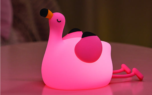 Flamingo-Yövalo Lapsille — Pehmeä Silikoni, Ladattava