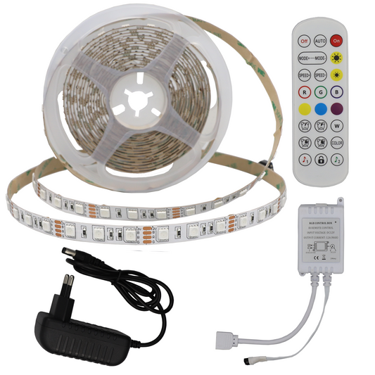 LED-nauhasetti IR-kaukosäätimellä – RGB 60 LED/m (5 m)