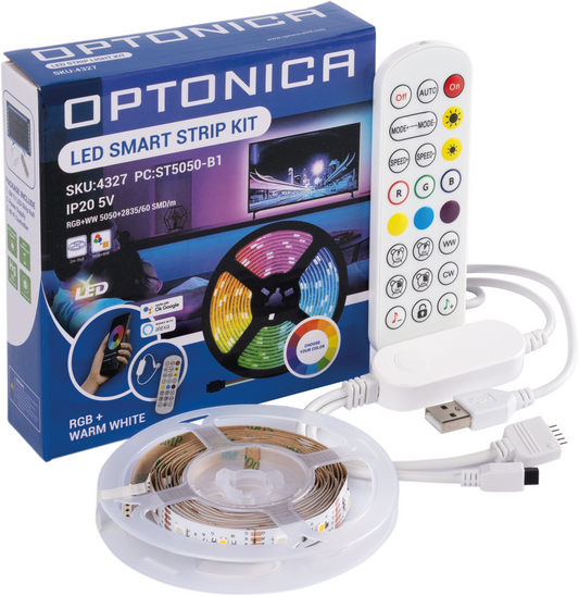 TV LED-nauhasetti WiFi-ohjaimella – RGBWW 60 LED/m (2 m) | USB-käyttöinen