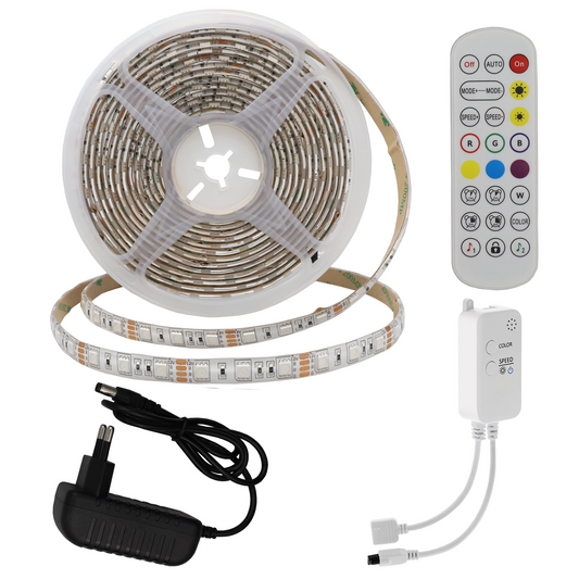 Kosteudenkestävä LED-nauhasetti Bluetooth-ohjaimella – RGB 60 LED/m (5 m) | IP54