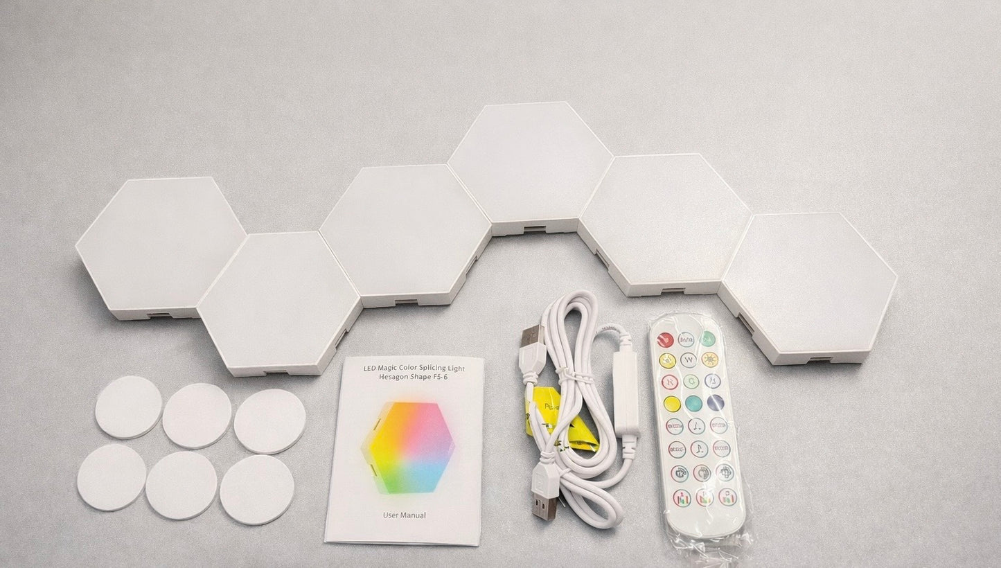 Hexagon RGB-valaisinsarja – 6 paneelia