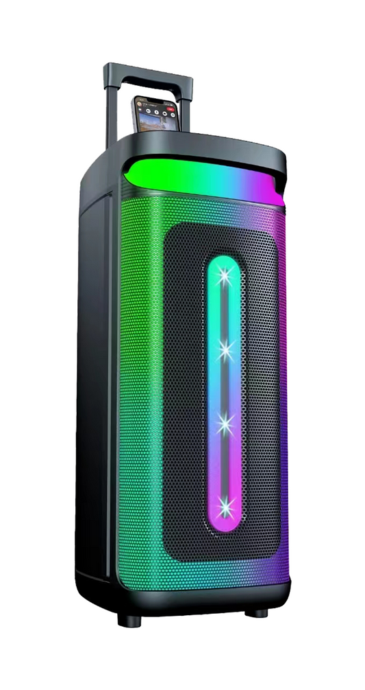 RGB Bluetooth-bilekaiutin 2x8" – 800W, 2 langatonta mikrofonia ja kaukosäädin