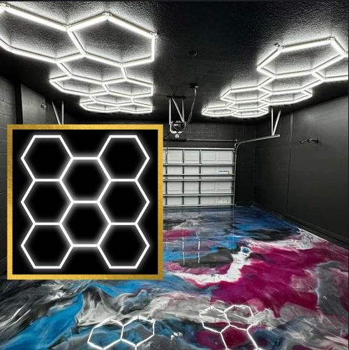 Hexagon LED -valaisinjärjestelmä 8 moduulia – 280W, 6000K, 33 600 lm