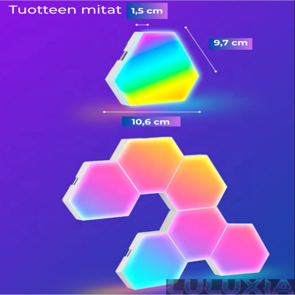 Kolmio RGB-valaisinsarja - 6 paneelia
