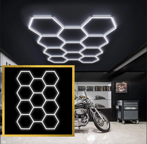 Hexagon LED -valaisinjärjestelmä 11 moduulia – 385W, 6000K, 46 200 lm