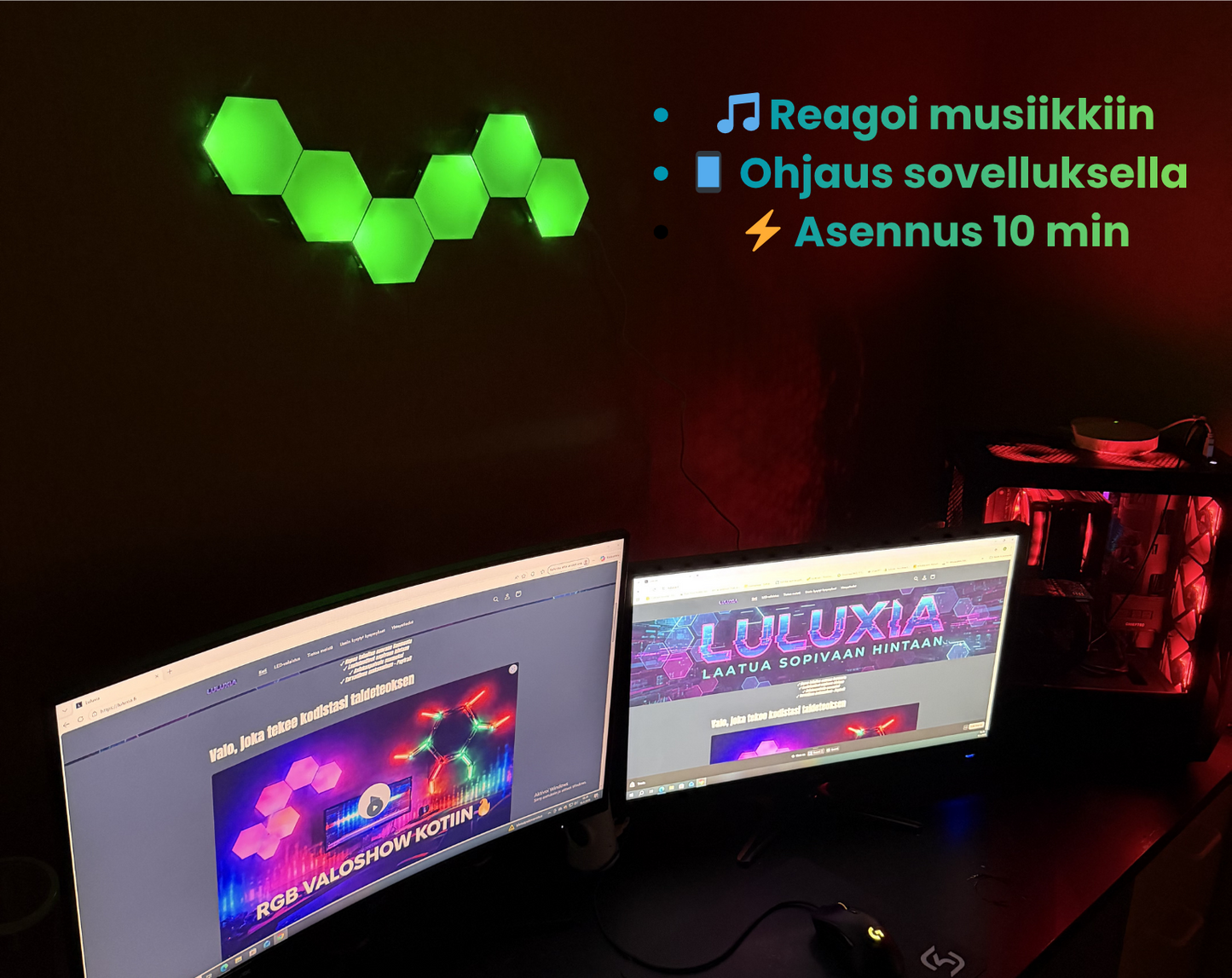 Gamer Aloituspaketti — Hexagon + Kolmio RGB