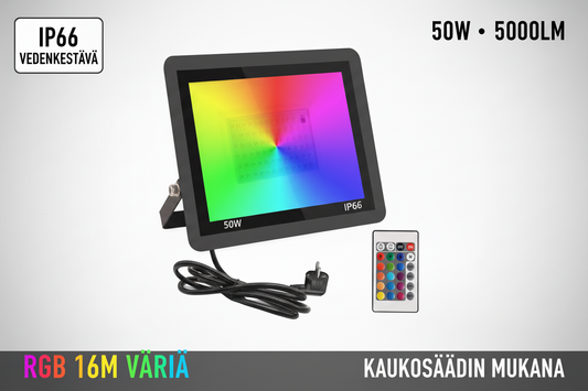 RGB LED Valonheitin 50W – Markkinointikuva